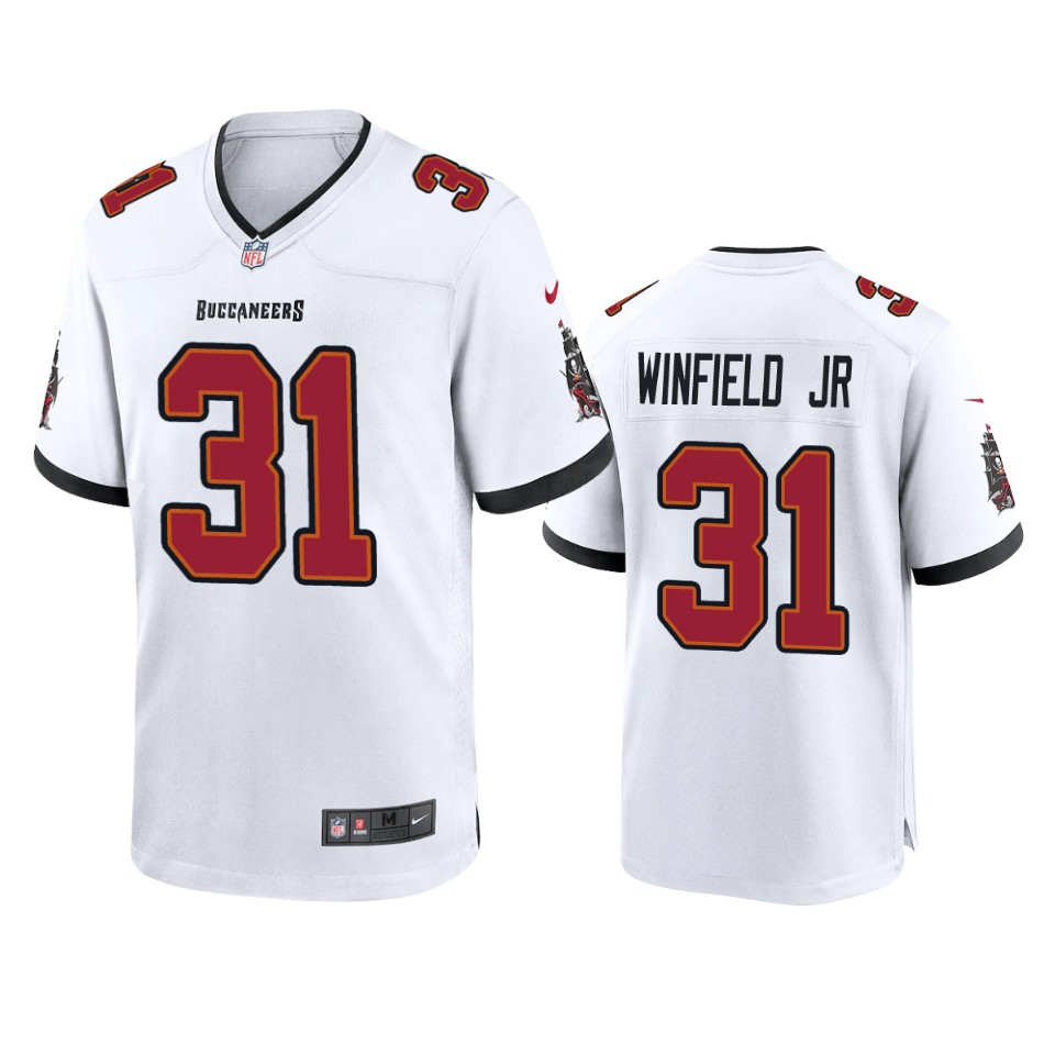 Men Nike Tampa Bay Buccaneers #31 Antoine Winfield Jr. White 2020 NFL Draft Game Jersey->women nfl jersey->Women Jersey